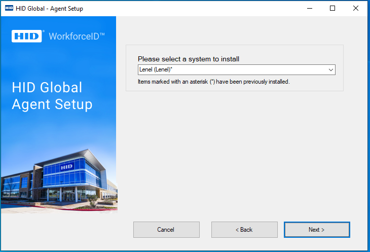 Select the Agent System from the dropdown as required
